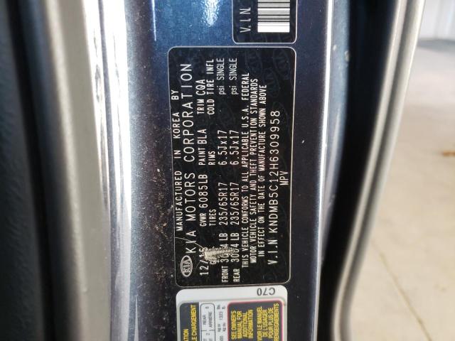 KNDMB5C12H6309958 - 2017 KIA SEDONA LX BLUE photo 13