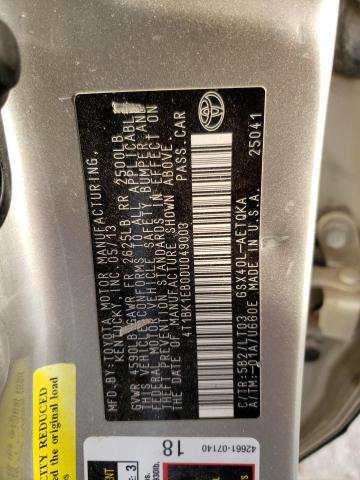 4T1BK1EB0DU049003 - 2013 TOYOTA AVALON BASE 银色 照片 12