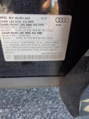 WA1C4AFYXJ2115127 - 2018 AUDI SQ5 PRESTIGE BLACK photo 12