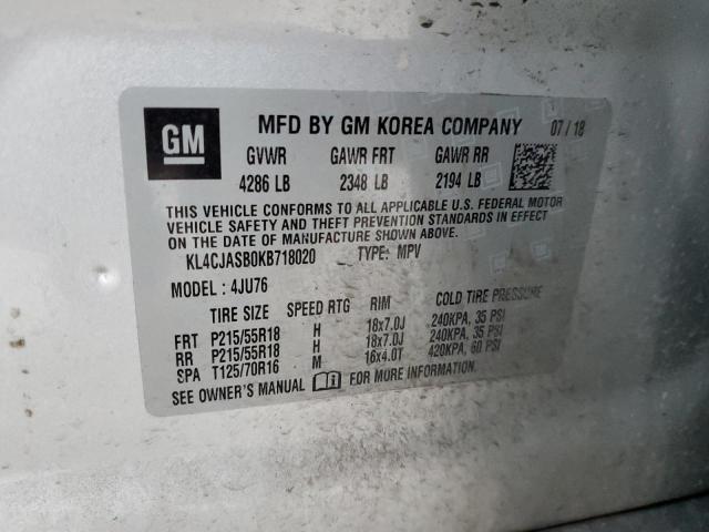 KL4CJASB0KB718020 - 2019 BUICK ENCORE PREFERRED Күміс фото 13