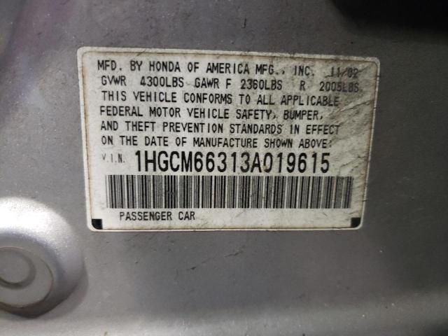 1HGCM66313A019615 - 2003 HONDA ACCORD LX SILVER photo 12