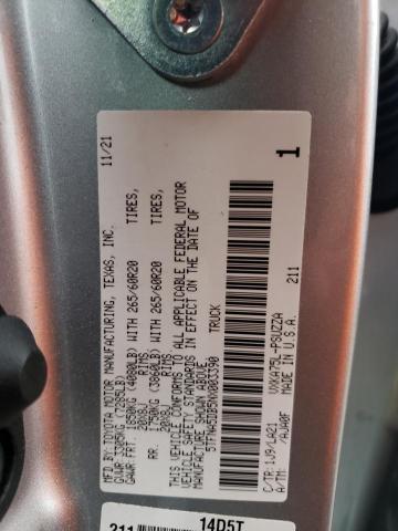 5TFNA5DB5NX003390 - 2022 TOYOTA TUNDRA CREWMAX PLATINUM Gümüş foto 12