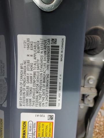 2HGFE2F53NH547942 - 2022 HONDA CIVIC SPORT 灰色 照片 13