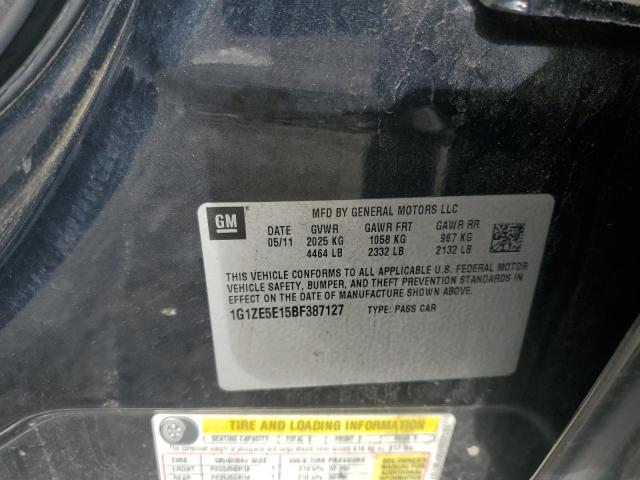 1G1ZE5E15BF387127 - 2011 CHEVROLET MALIBU LTZ შავი ფოტო 12