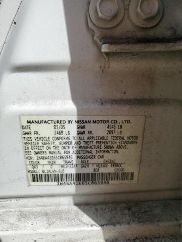 1N4BA41E65C865946 - 2005 NISSAN MAXIMA SE WHITE photo 12