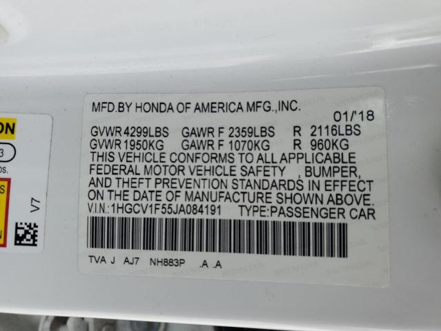 1HGCV1F55JA084191 - 2018 HONDA ACCORD EXL WHITE photo 13