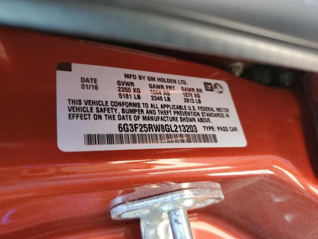 6G3F25RW8GL213203 - 2016 CHEVROLET SS ORANGE photo 13