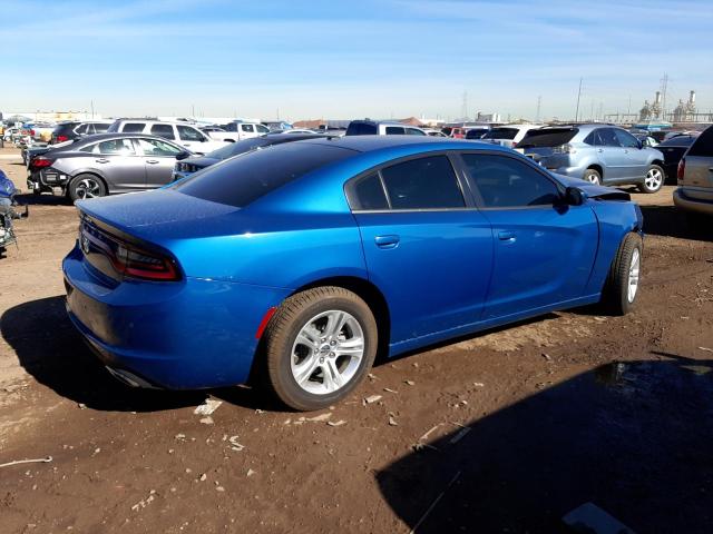 2C3CDXBG6NH110577 - 2022 DODGE CHARGER SXT BLUE photo 3