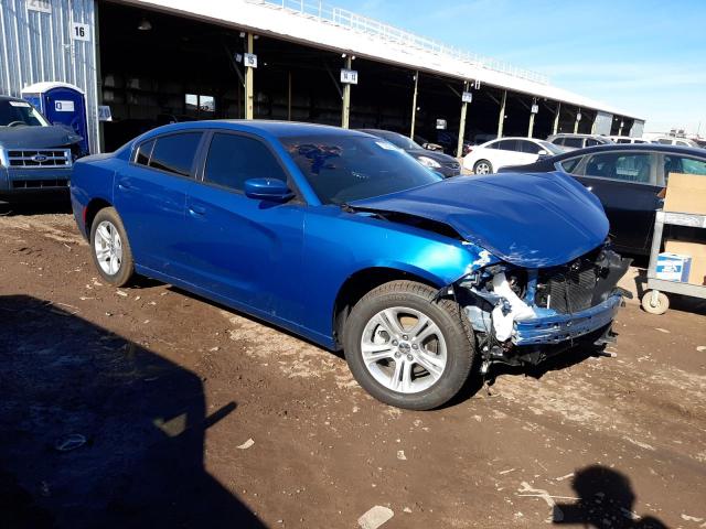 2C3CDXBG6NH110577 - 2022 DODGE CHARGER SXT BLUE photo 4