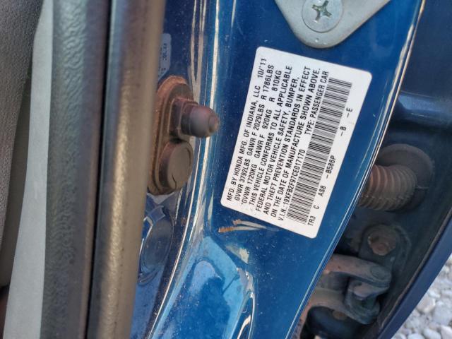 19XFB2F97CE017170 - 2012 HONDA CIVIC EXL BLUE photo 12