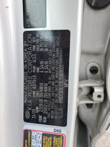 KNDCB3LC1L5361601 - 2020 KIA NIRO LX SILVER photo 12