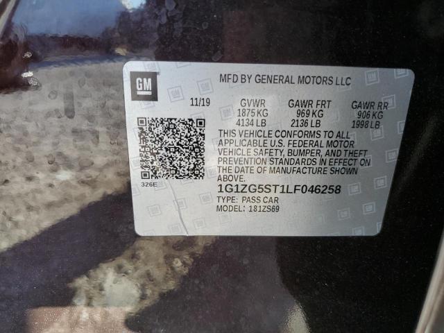 1G1ZG5ST1LF046258 - 2020 CHEVROLET MALIBU RS მუქწითელი ფოტო 12