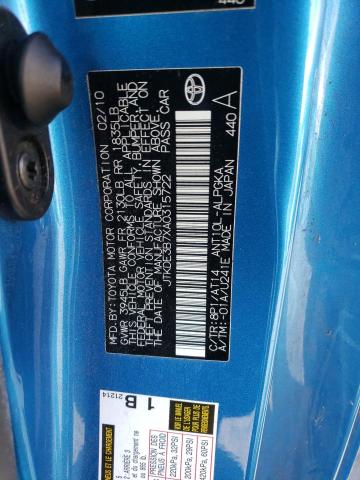 JTKDE3B7XA0315722 - 2010 TOYOTA SCION TC 蓝色 照片 12