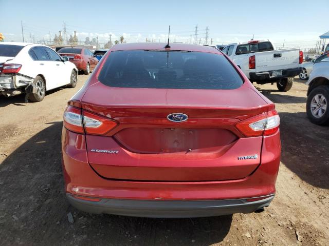 3FA6P0UU0FR151311 - 2015 FORD FUSION S HYBRID RED photo 6