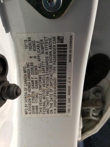 2HGFC2F81LH503631 - 2020 HONDA CIVIC SPORT 白色 照片 13