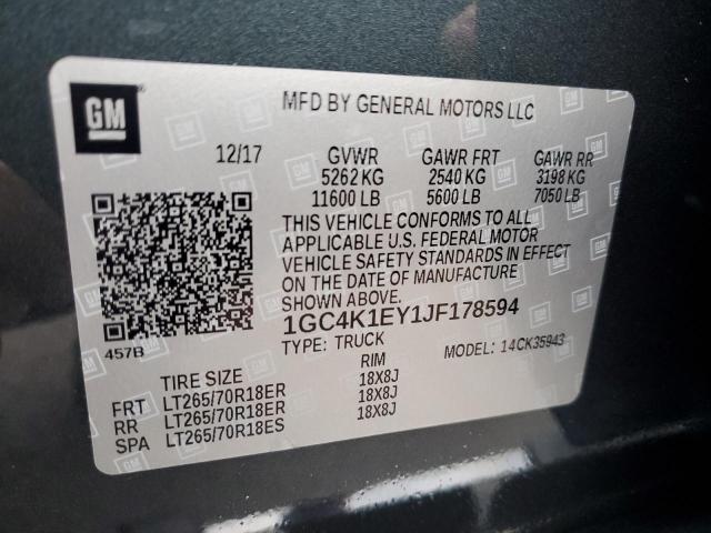 1GC4K1EY1JF178594 - 2018 CHEVROLET SILVERADO K3500 HIGH COUNTRY GRAY photo 14