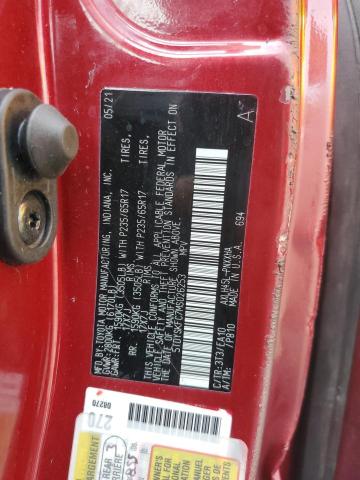 5TDYSKFC7MS026253 - 2021 TOYOTA SIENNA XLE RED photo 13