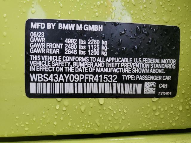 WBS43AY09PFR41532 - 2023 BMW M3 COMPETITION TWO TONE photo 12