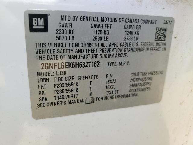 2GNFLGEK6H6327162 - 2017 CHEVROLET EQUINOX PREMIER WHITE photo 12