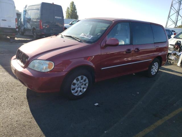 KNDUP131446510801 - 2004 KIA SEDONA EX RED photo 1