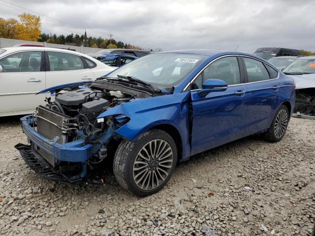 3FA6P0D90JR194275 - 2018 FORD FUSION TITANIUM/PLATINUM BLUE photo 1