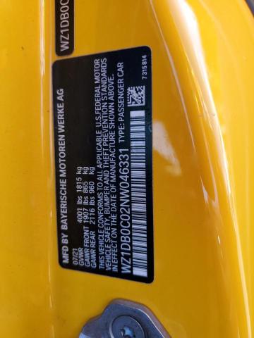 WZ1DB0C02NW046331 - 2022 TOYOTA SUPRA BASE YELLOW photo 13