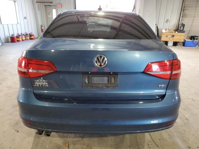 3VWLA7AJ9FM208021 - 2015 VOLKSWAGEN JETTA TDI BLUE photo 6