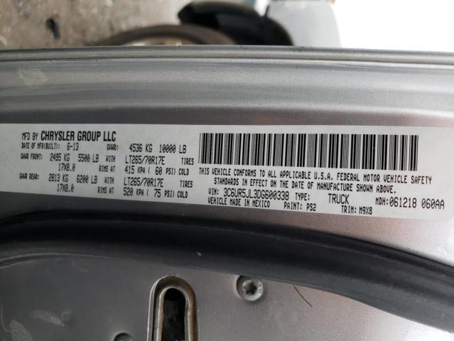 3C6UR5JL3DG600338 - 2013 RAM 2500 SLT ვერცხლისფერი ფოტო 12