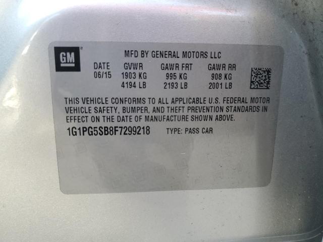 1G1PG5SB8F7299218 - 2015 CHEVROLET CRUZE LTZ SILVER photo 13