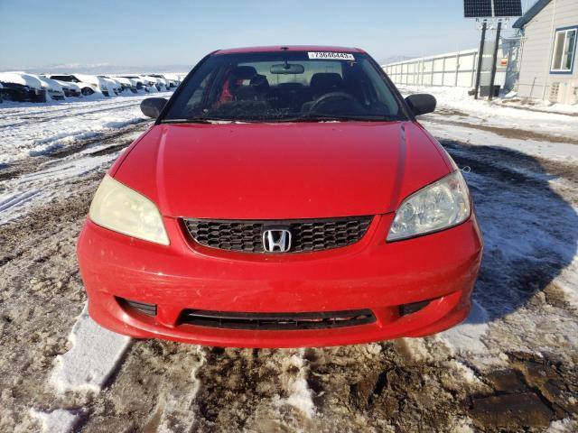 1HGEM22114L040217 - 2004 HONDA CIVIC DX VP წითელი ფოტო 5