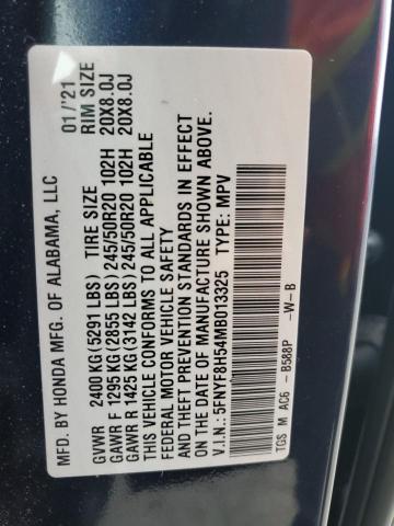 5FNYF8H54MB013325 - 2021 HONDA PASSPORT EXL Mavi foto 13