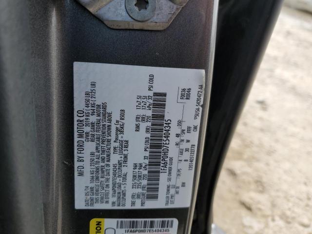 1FA6P0HD7E5404345 - 2014 FORD FUSION SE GRAY photo 12