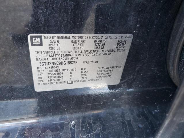 3GTU2NEC9HG186253 - 2017 GMC SIERRA K1500 SLT BLACK photo 12