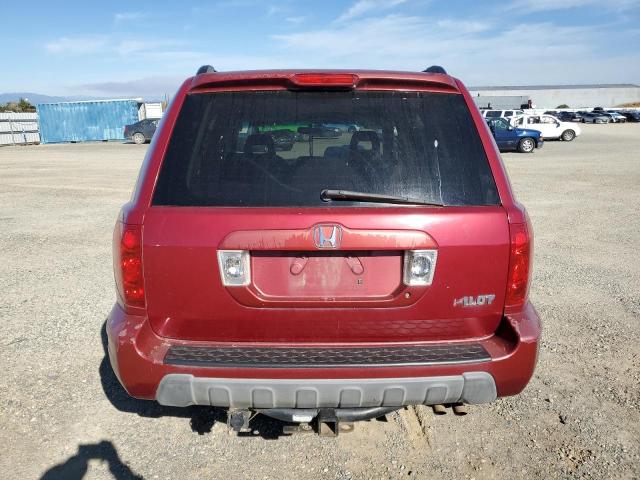 2HKYF186X4H590992 - 2004 HONDA PILOT EXL RED photo 6