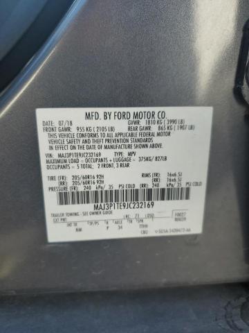 MAJ3P1TE9JC232169 - 2018 FORD ECOSPORT SE GRAY photo 12