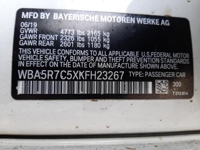 WBA5R7C5XKFH23267 - 2019 BMW 330XI Blanco foto 12