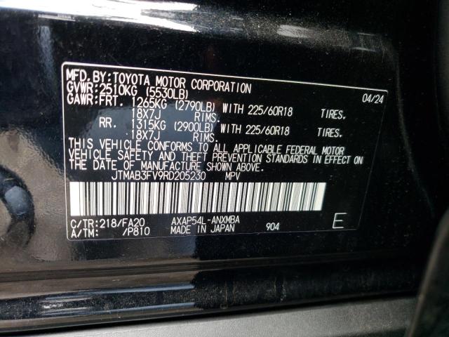 JTMAB3FV9RD205230 - 2024 TOYOTA RAV4 PRIME SE BLACK photo 12