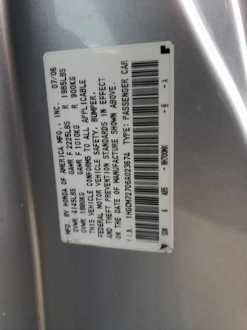 1HGCM72706A023674 - 2006 HONDA ACCORD EX SILVER photo 12