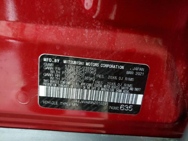 JA4J4VA89NZ010291 - 2022 MITSUBISHI OUTLANDER SEL RED photo 14