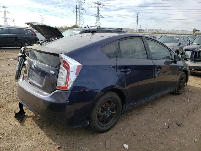 JTDKN3DU4E0361201 - 2014 TOYOTA PRIUS BLUE photo 3