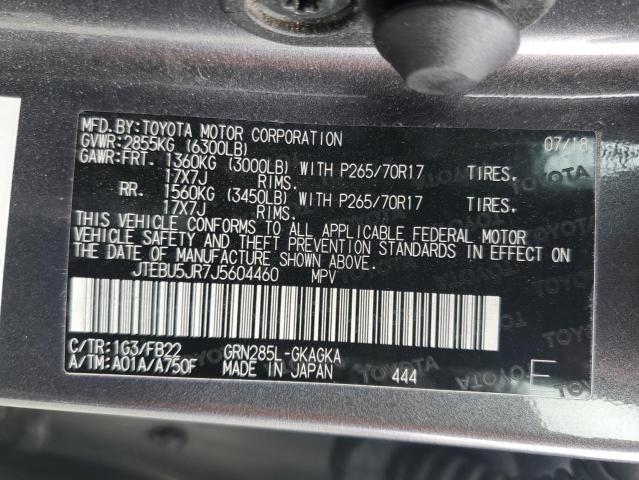 JTEBU5JR7J5604460 - 2018 TOYOTA 4RUNNER SR5/SR5 PREMIUM 灰色 照片 13