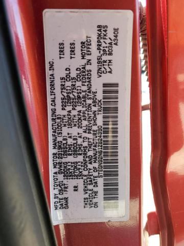 5TEGN92N61Z824390 - 2001 TOYOTA TACOMA DOUBLE CAB PRERUNNER RED photo 13