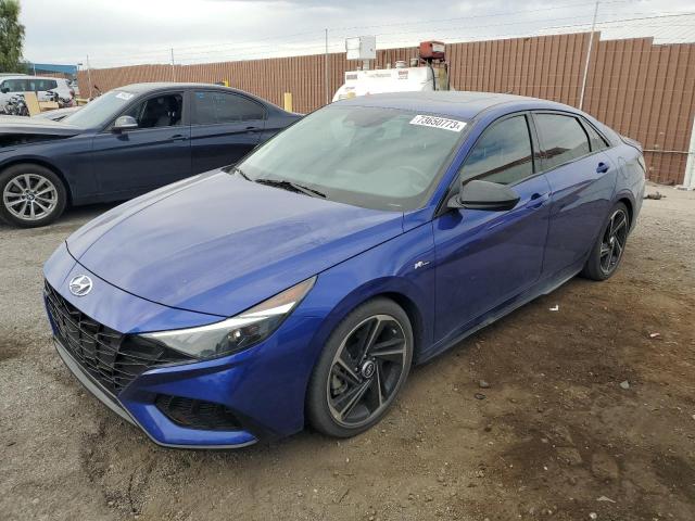 KMHLR4AF5MU146708 - 2021 HYUNDAI ELANTRA N LINE BLUE photo 1