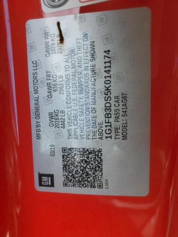 1G1FB3DS5K0141174 - 2019 CHEVROLET CAMARO LS RED photo 13