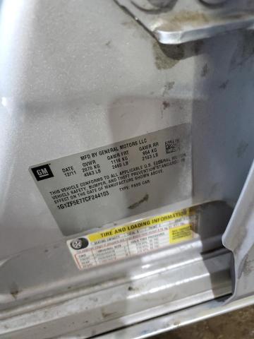 1G1ZF5E77CF244103 - 2012 CHEVROLET MALIBU 3LT ვერცხლისფერი ფოტო 13