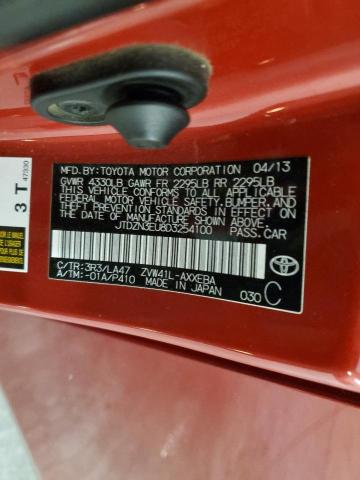 JTDZN3EU8D3254100 - 2013 TOYOTA PRIUS V RED photo 12