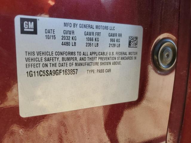 1G11C5SA9GF163857 - 2016 CHEVROLET MALIBU LIM LT 勃艮第红 照片 12