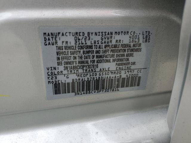 3N1AB8CV3PY307816 - 2023 NISSAN SENTRA SV SILVER photo 12