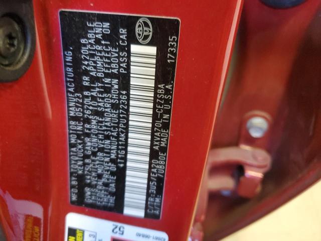 4T1G11AK7PU172364 - 2023 TOYOTA CAMRY SE NIGHT SHADE RED photo 13