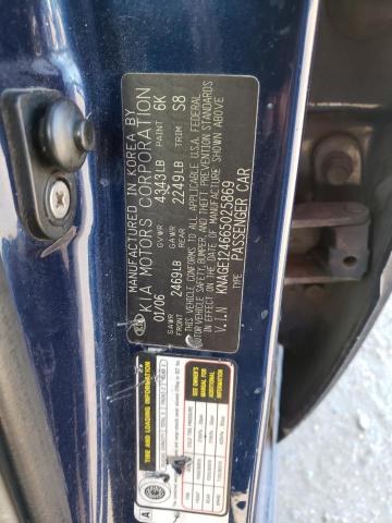 KNAGE124665025869 - 2006 KIA OPTIMA LX BLUE photo 12